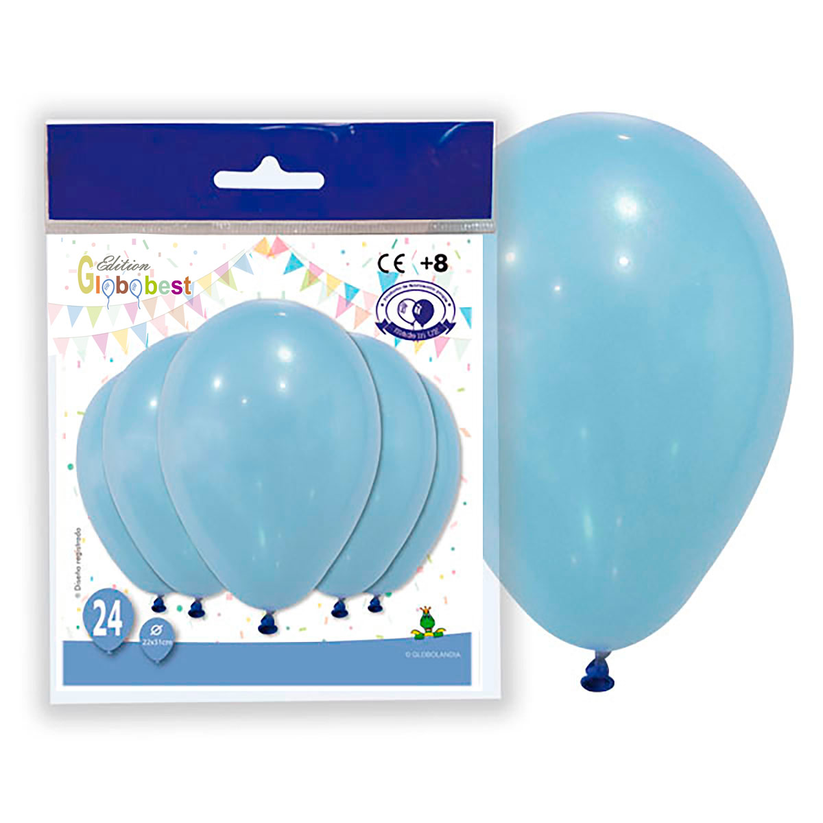 Globos de látex 10" pastel celeste – bolsa de 24