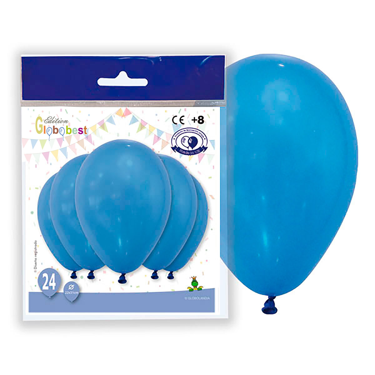 Globos de látex 10" azul pastel - bolsa de 24 unidades