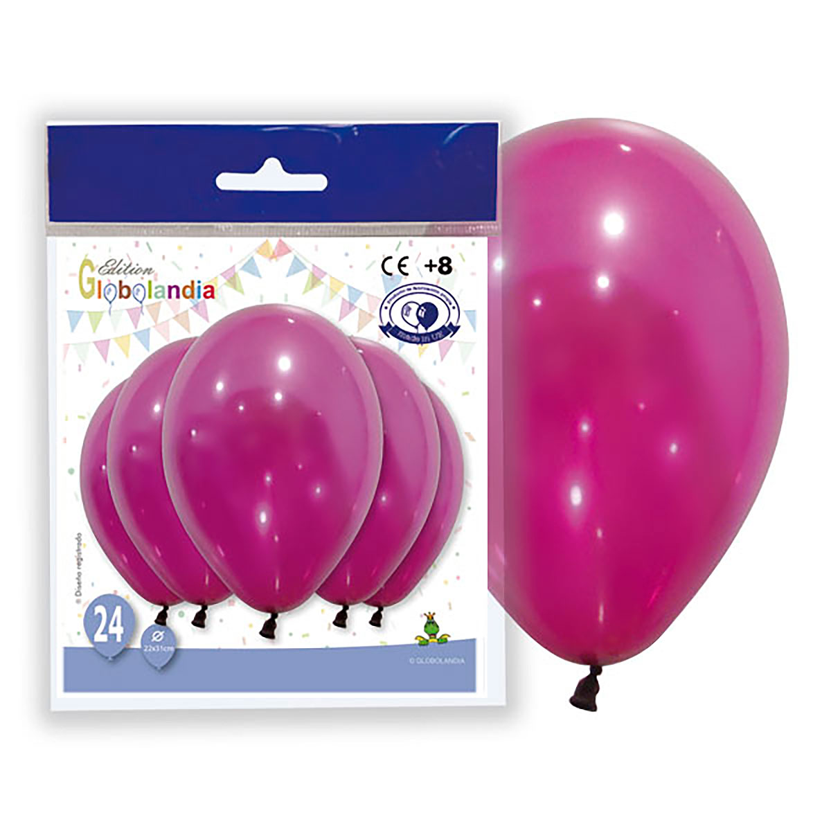 Globo látex 10" burdeos metalizado (bolsa 24 uds)