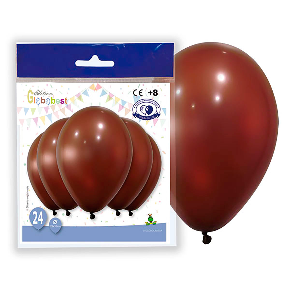 Globos de látex 10" marrón metalizado (bolsa de 24)