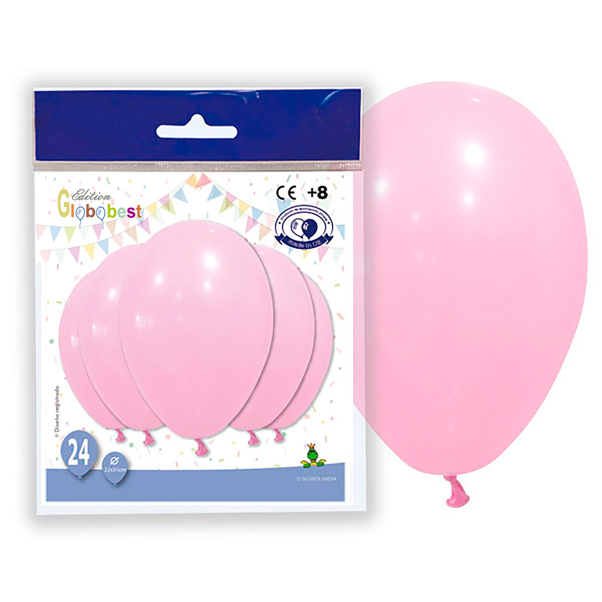 Globos látex 10" Rosa Chicle Pastel - Bolsa 24 uds.