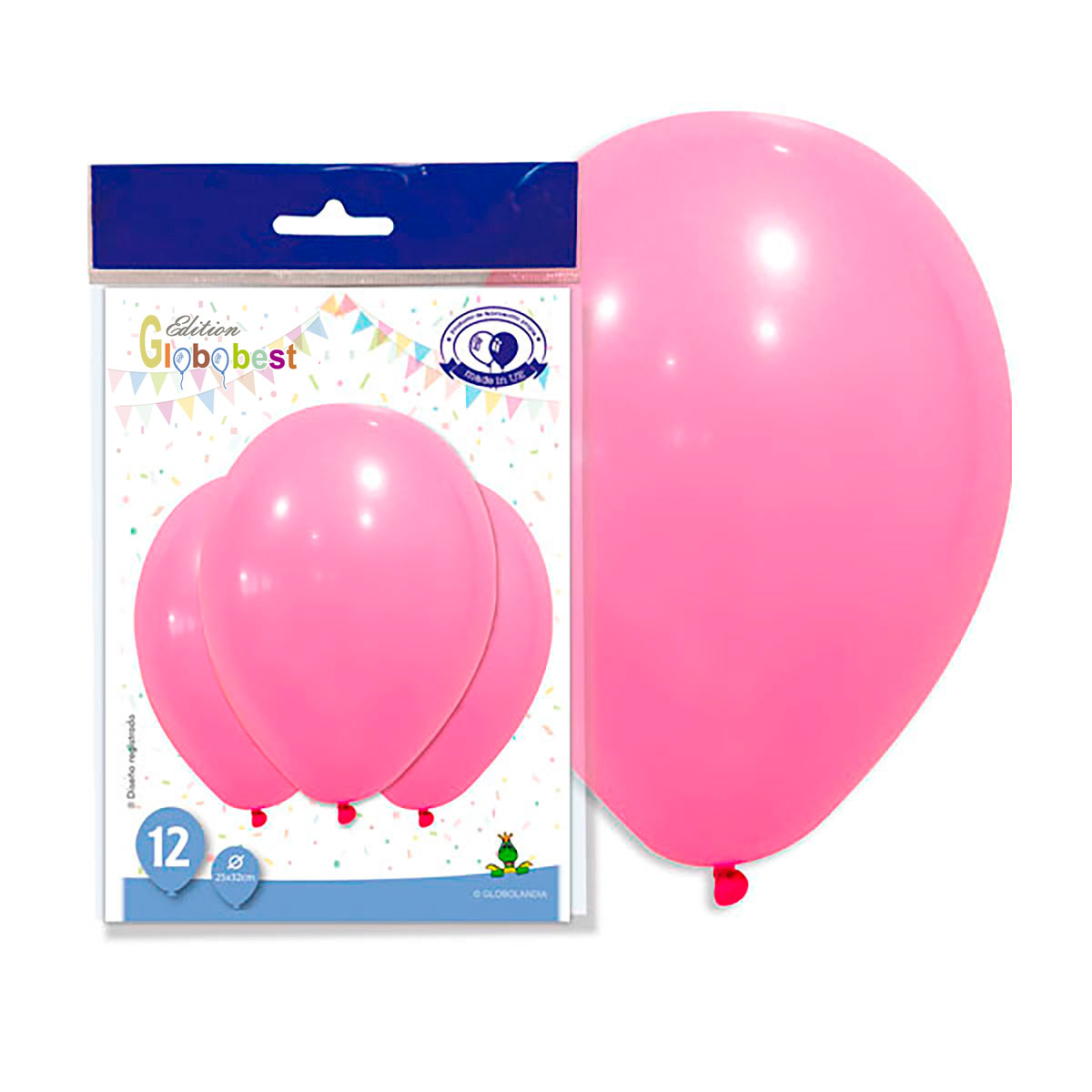 Globos de látex 11" rosa pastel – bolsa de 12 unidades (Globobest Edition)