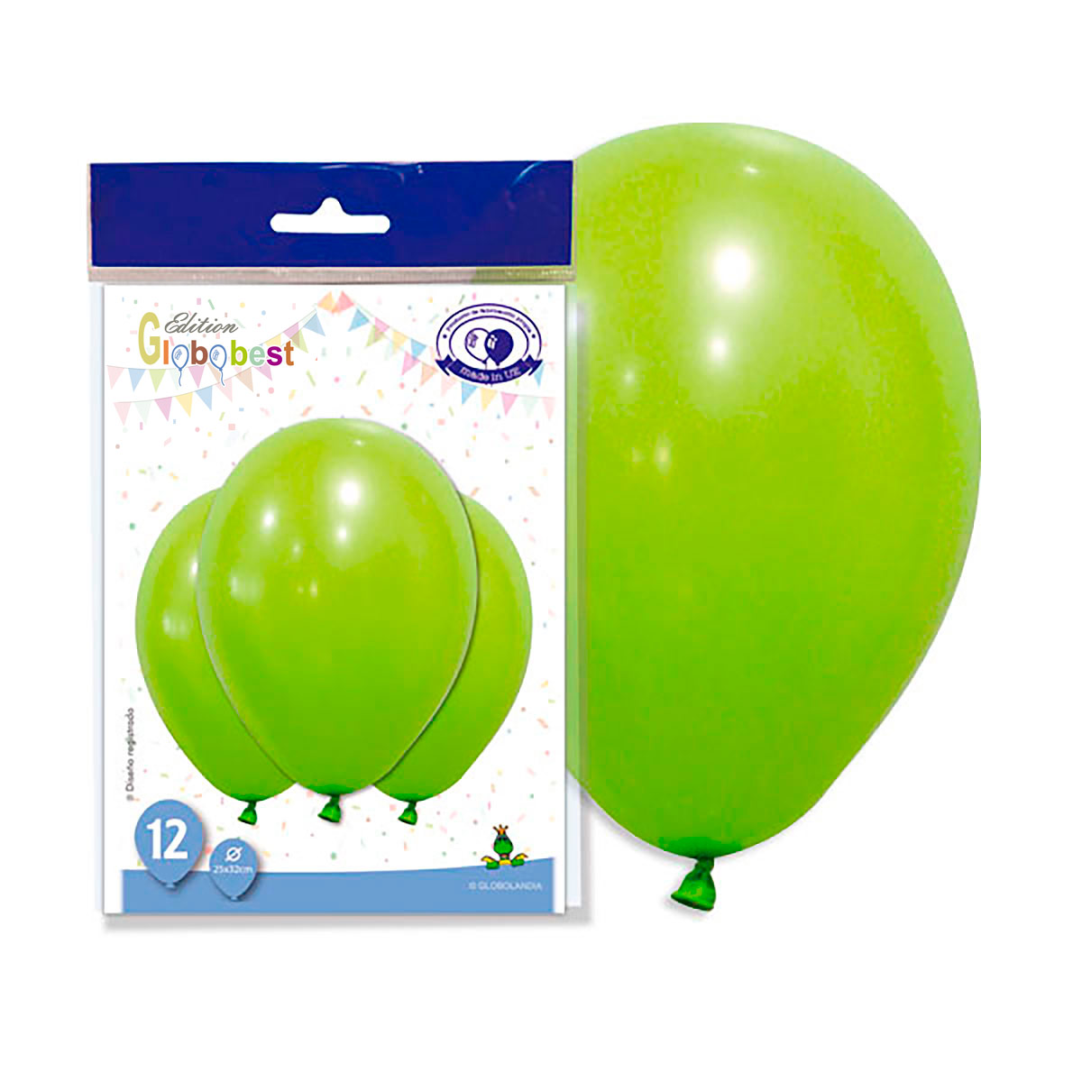 Globos de látex 11" verde pistacho pastel - Bolsa de 12