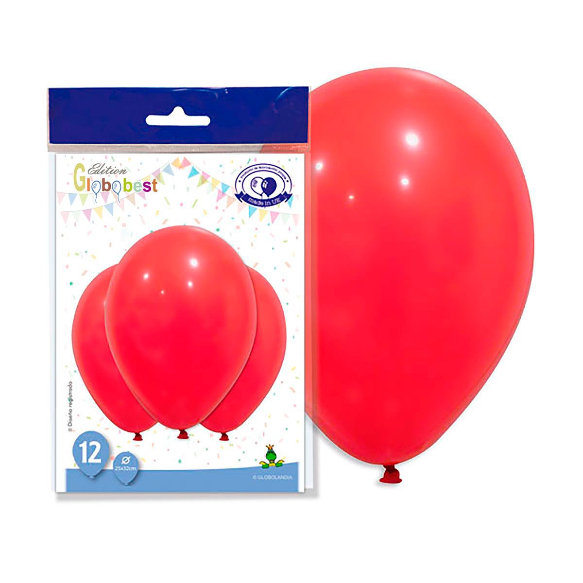 Globos de látex 11" rojo oscuro liso - bolsa de 12