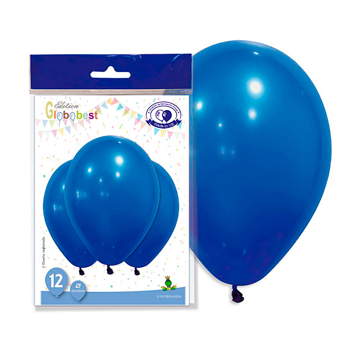 Globos de látex lisos 11" Azul Europa – bolsa de 12