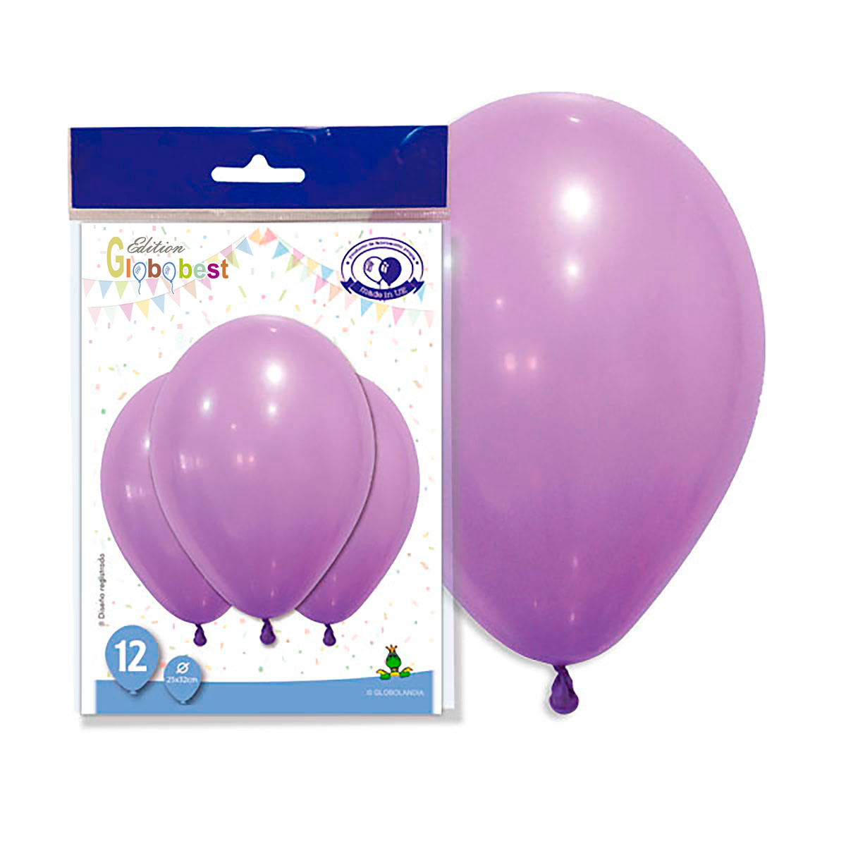 Globo de látex 11" liso lavanda - bolsa de 12 unidades