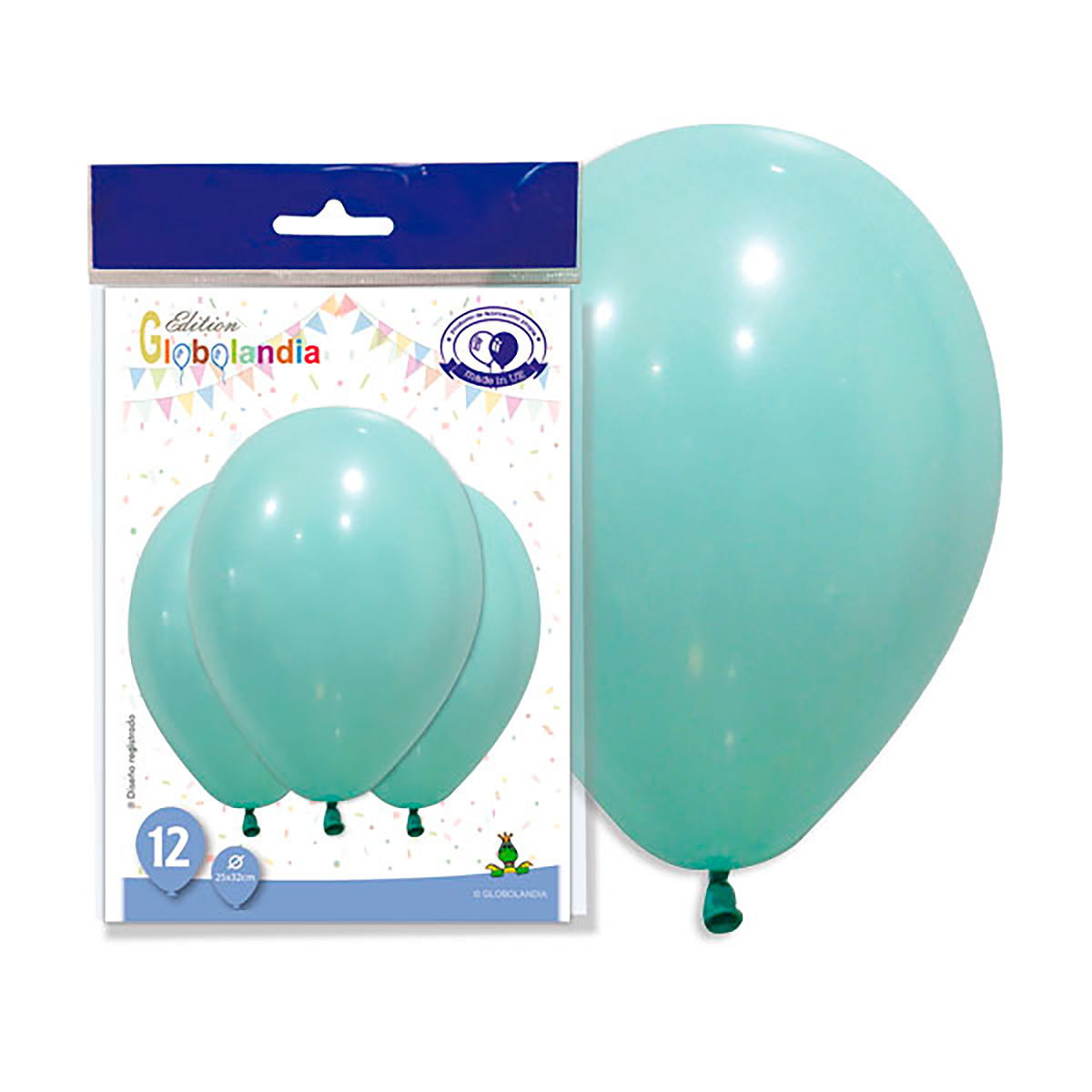 Globos de látex 11" agua marina pastel – bolsa de 12