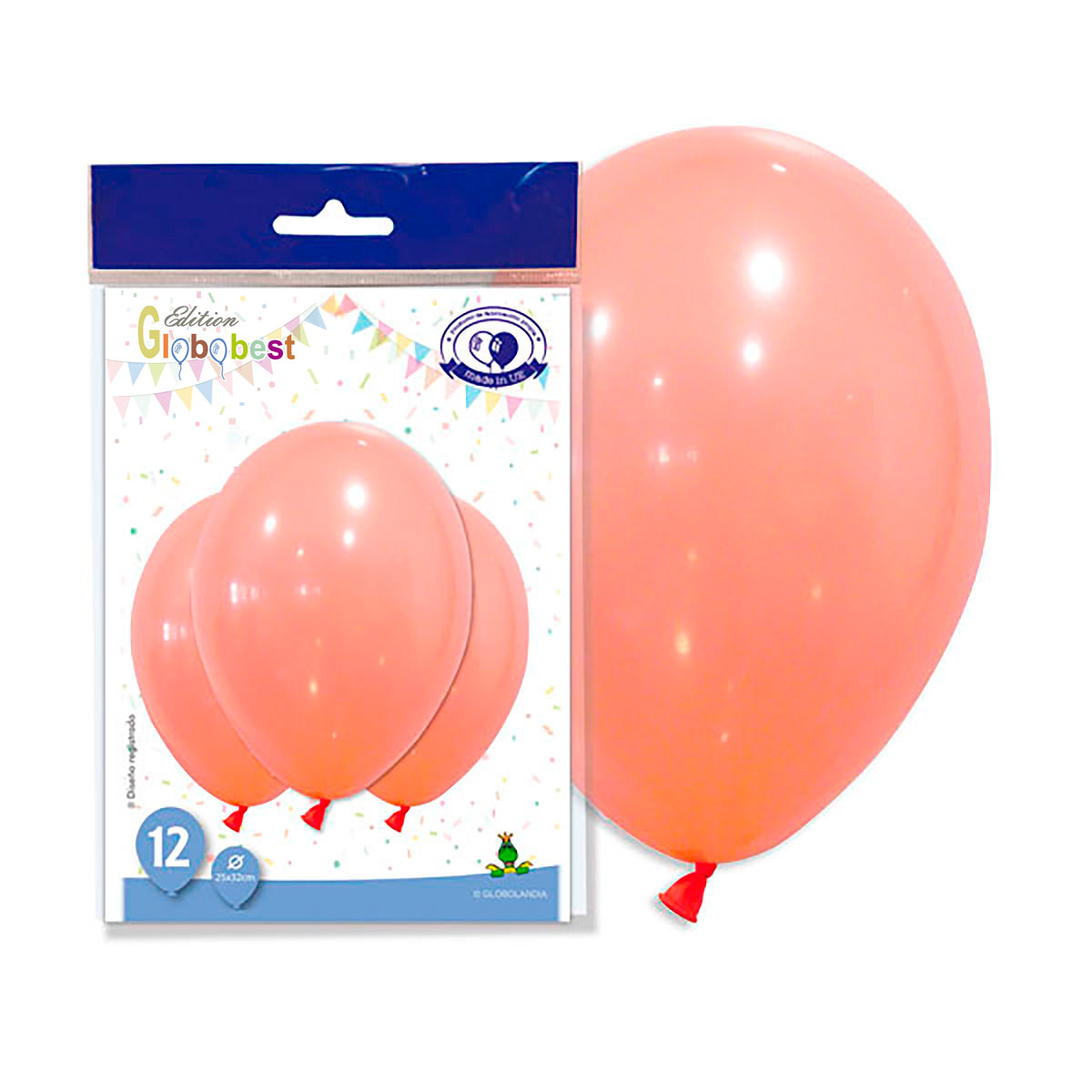 Globo de látex 11″ coral pastel - bolsa de 12 unidades