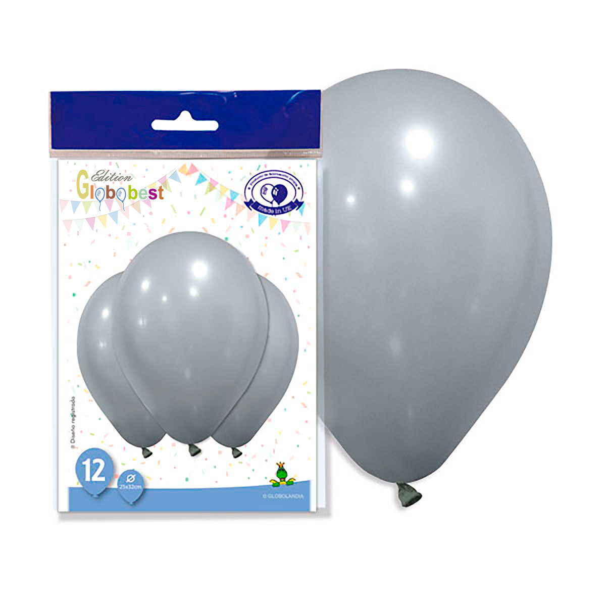 Globo de látex 11" Gris Pastel - Bolsa de 12
