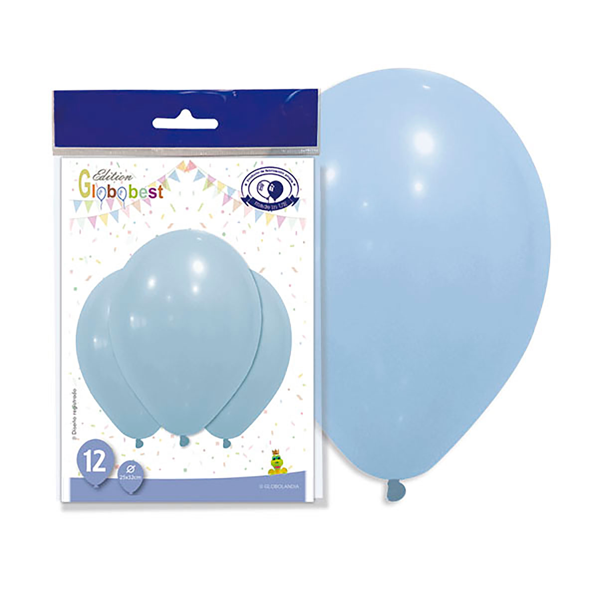 Globos látex 11" pastel azul bebé – bolsa de 12