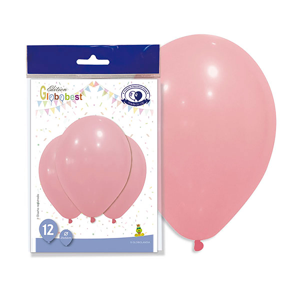 Globo látex 11" Rosa Bebé pastel · bolsa 12 uds