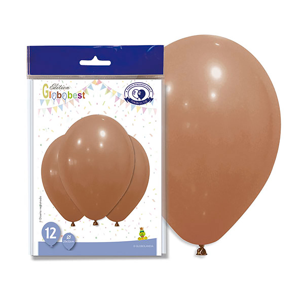 Globos de látex 11" Moca - Bolsa de 12 unidades