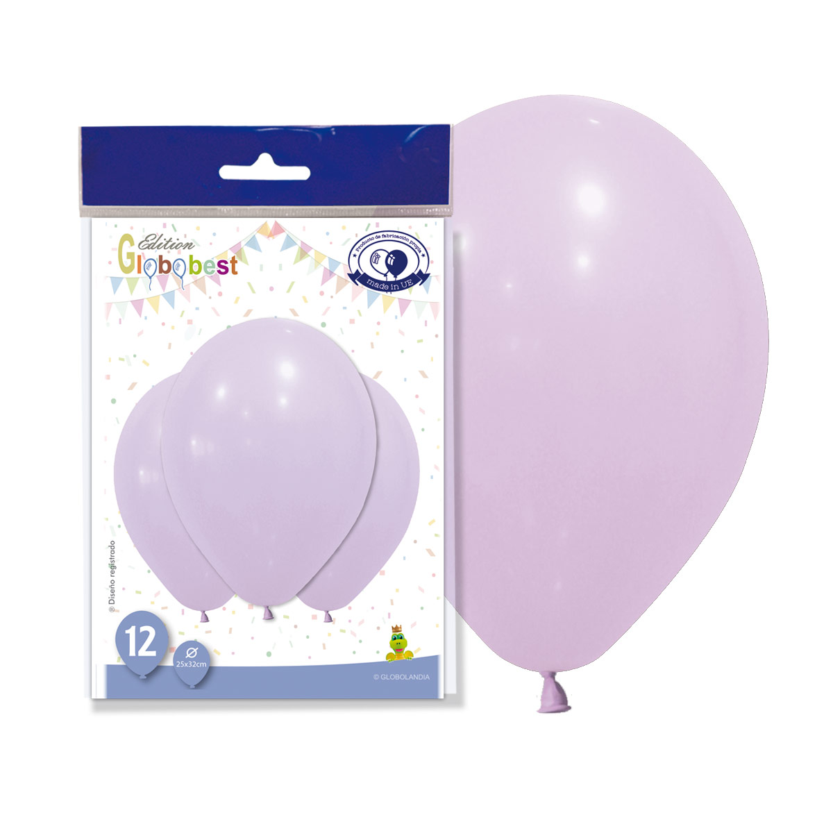Globos de látex 11" lila pastel, bolsa de 12 unidades