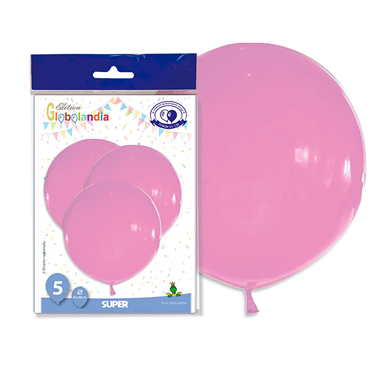 Globo gigante liso rosa 37" - bolsa de 5