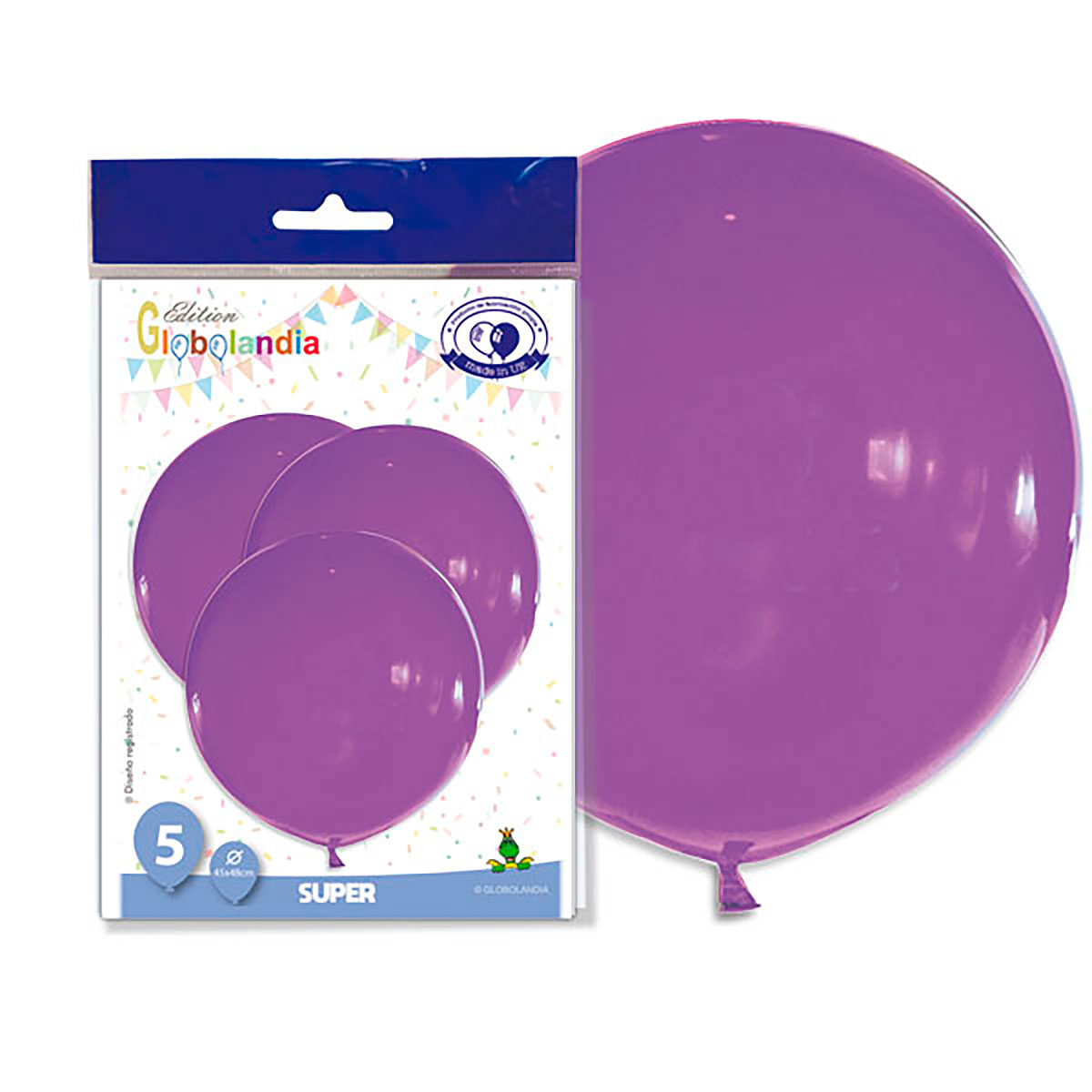 Globo gigante liso lila 37" - Bolsa de 5 unidades