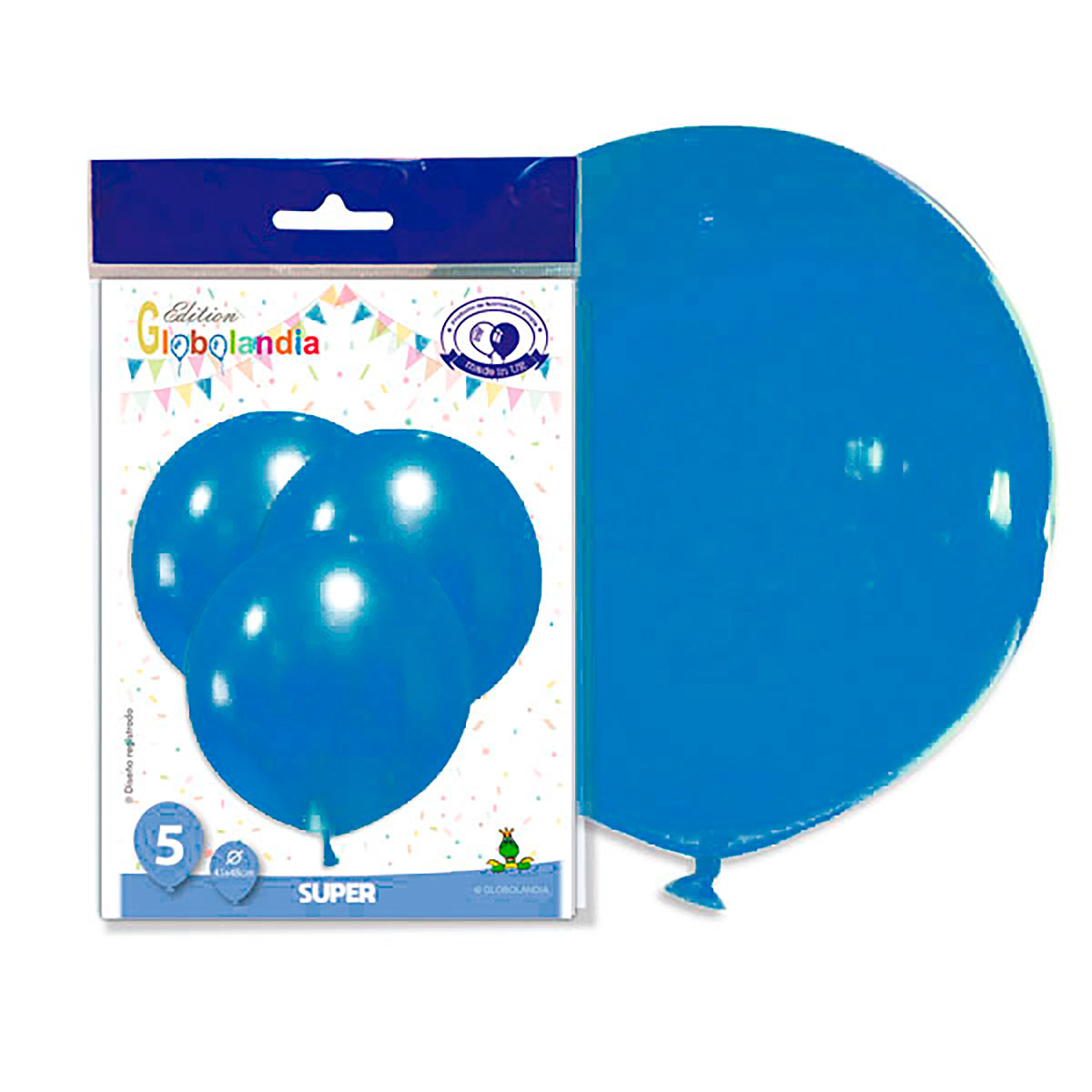 Globo gigante liso azul 37" - Bolsa de 5 unidades