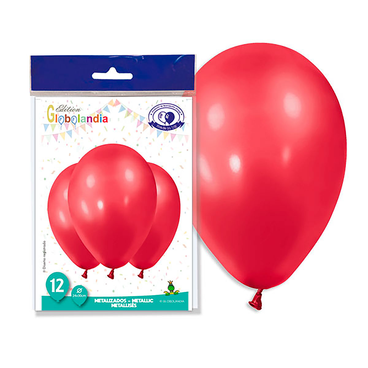 Globos metalizados 11" rojo oscuro - Bolsa de 12