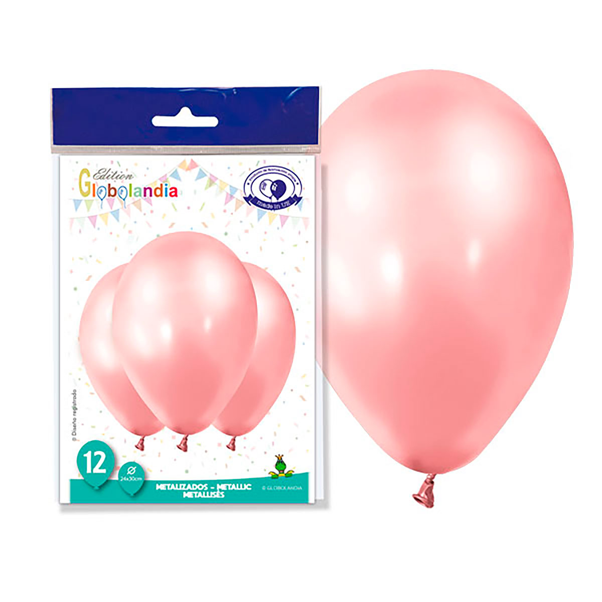 Globos metalizados coral 11" (bolsa de 12)
