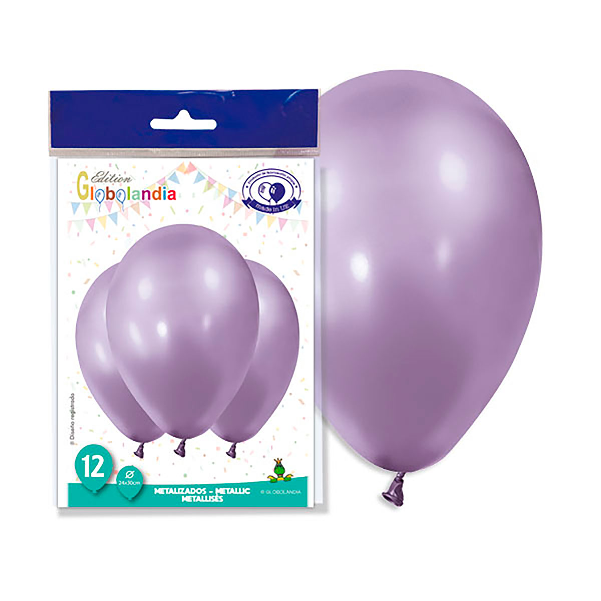 Globos Metalizados Lila Lavanda 11" - Bolsa 12 uds