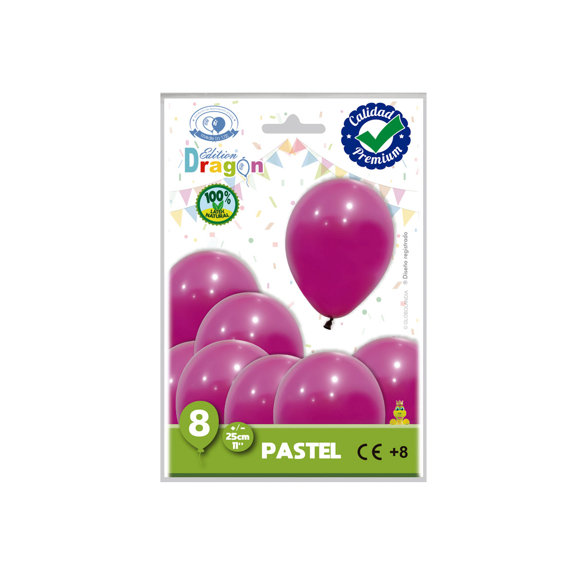 Globo látex 11" pastel burdeos - Bolsa 8 unidades