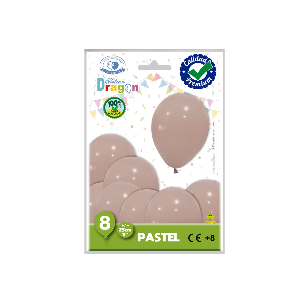 Globo látex pastel rosa brumosa 25 cm - Bolsa de 8