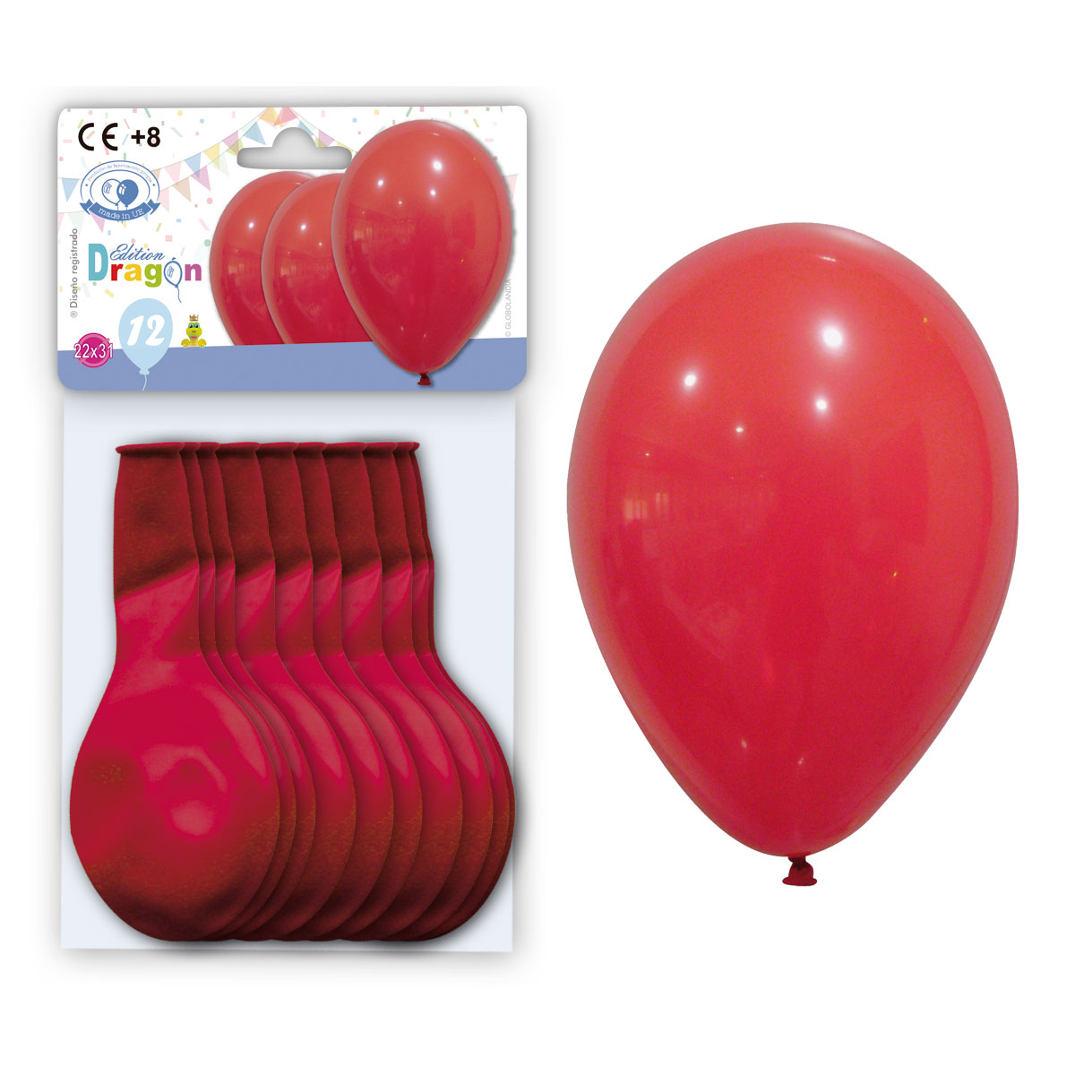 Globos de látex rojo oscuro pastel 22x31 cm, bolsa de 12