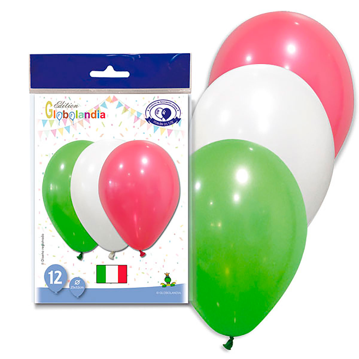Globos Bandera de Italia 11" pastel - bolsa de 12