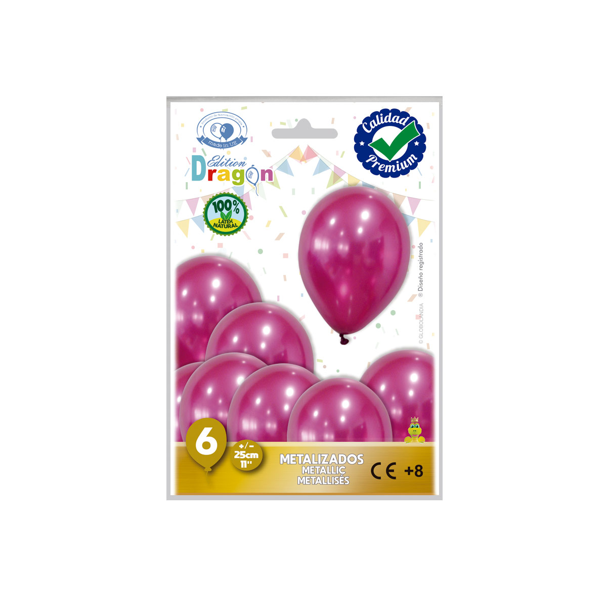 Globos metalizados burdeos 11" (25 cm) – Bolsa de 6