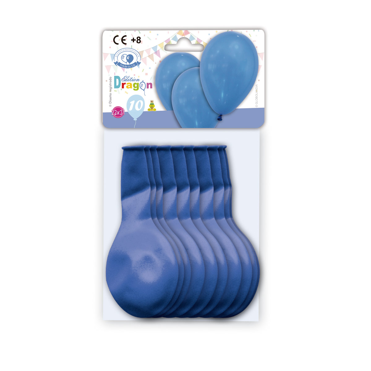 Bolsa con solapa Edición Dragón 10 globos azules 22x31