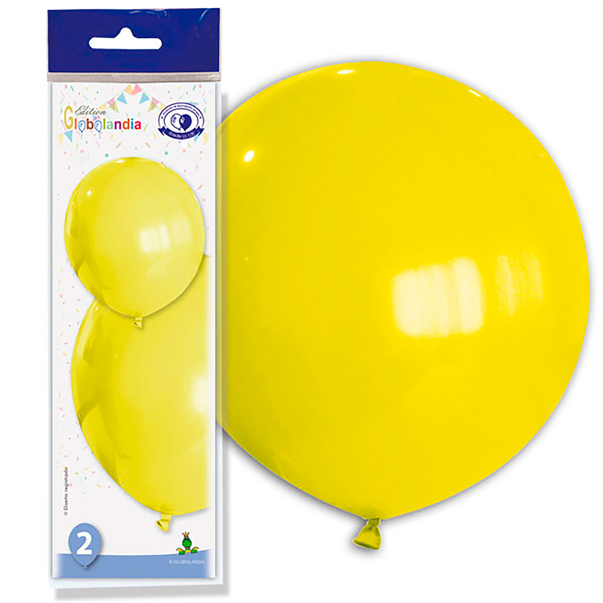Globos gigantes amarillos lisos 180 GP – bolsa de 2