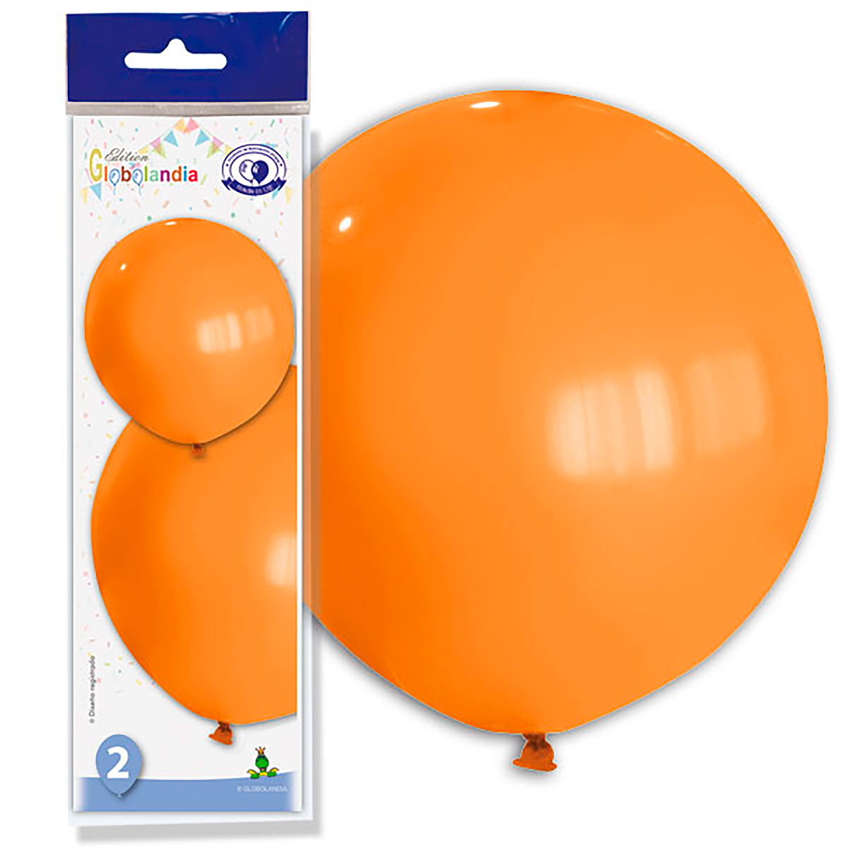 Globo gigante liso naranja 180 - Bolsa 2 unidades