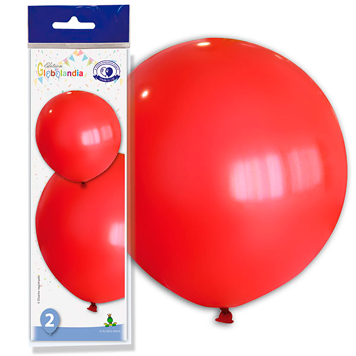 Globo gigante rojo liso talla 180 - bolsa de 2 unidades