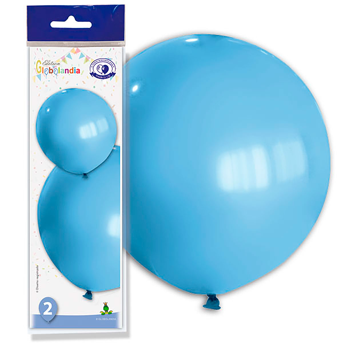 Globo gigante liso celeste talla 180 - Bolsa de 2 unidades