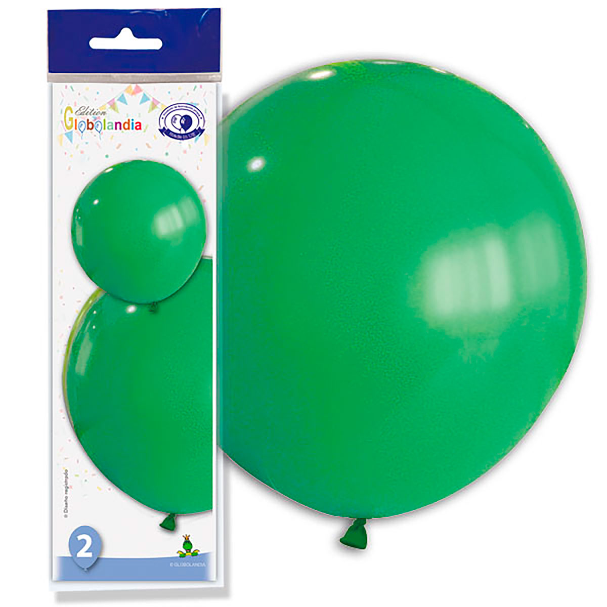 Globo gigante liso verde tamaño 180 – bolsa de 2 unidades