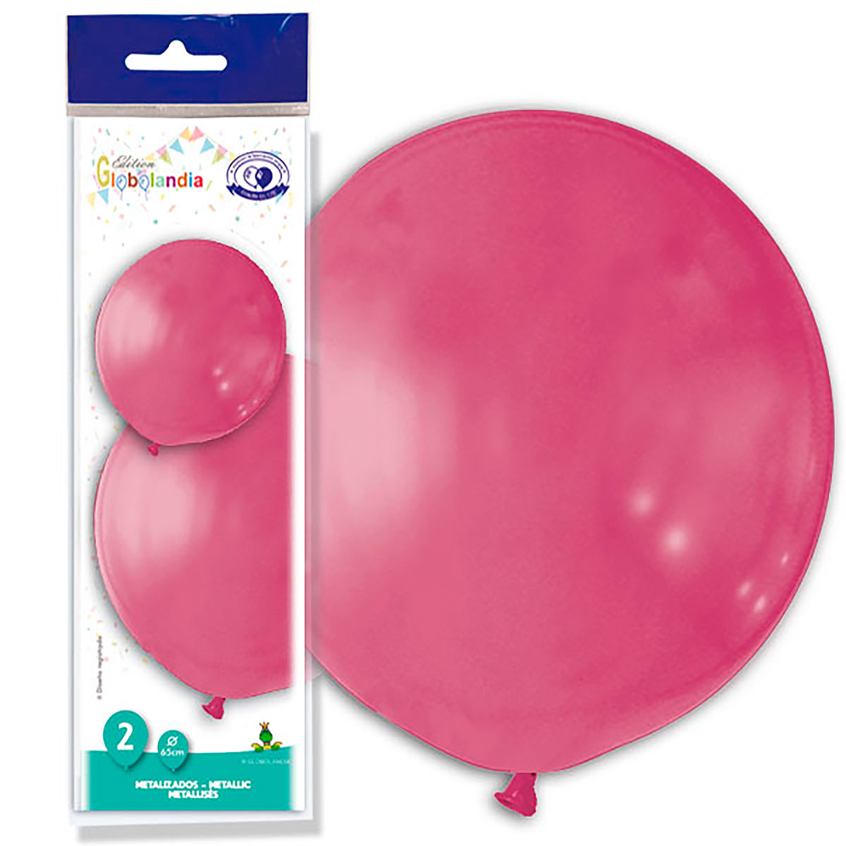 Globo látex gigante metalizado burdeos 180 cm - Bolsa de 2