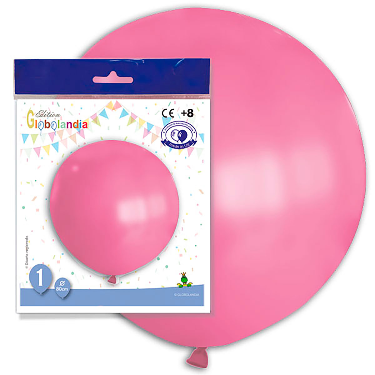 Globo gigante rosa liso 80 cm - bolsa individual