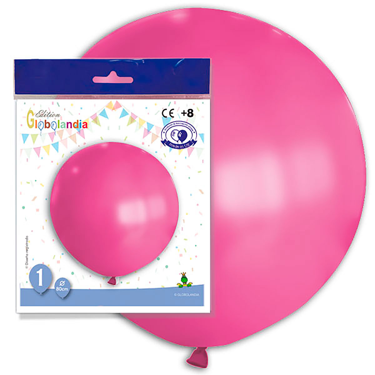 Globo gigante liso fucsia 80 cm - bolsa de 1 unidad