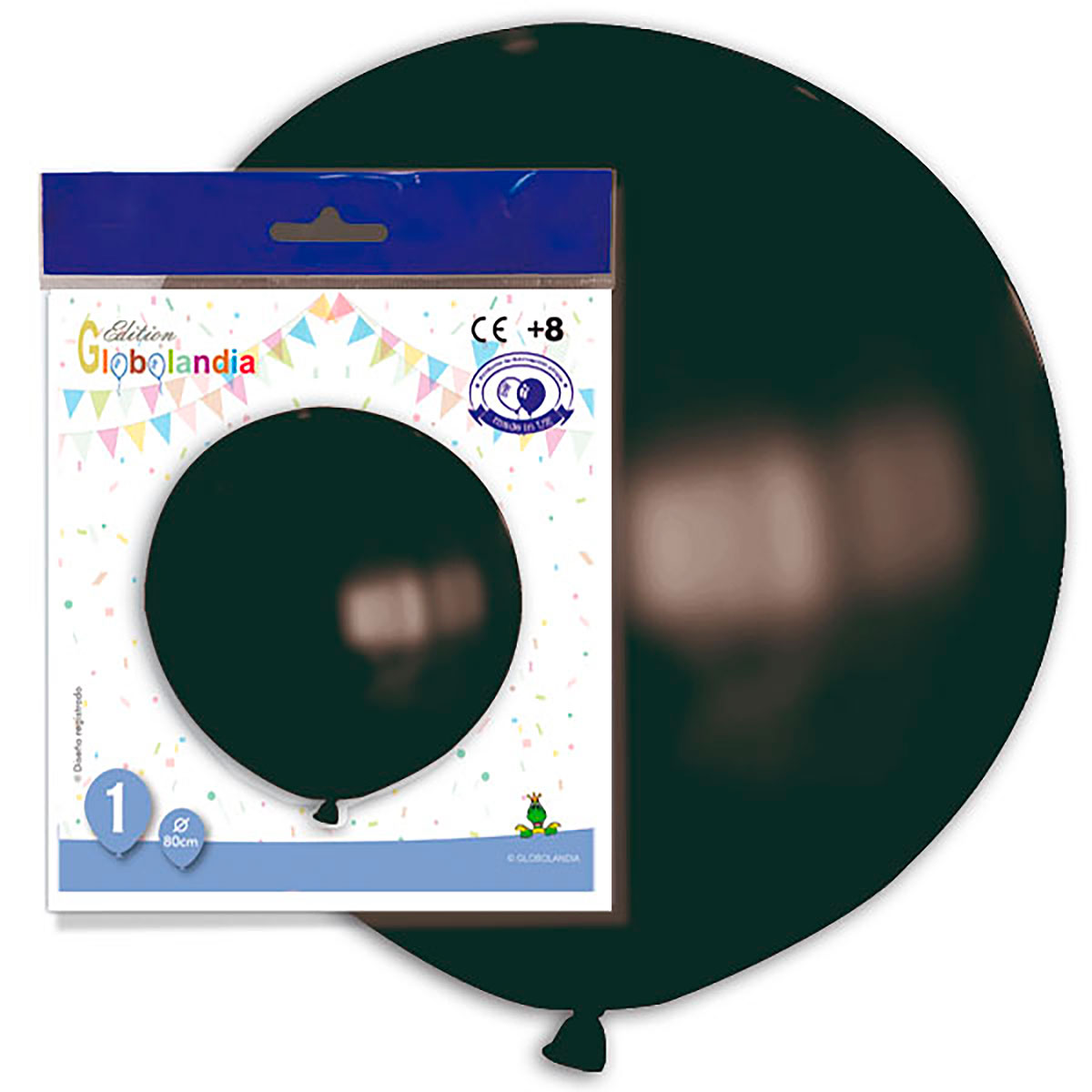 Globo gigante negro liso 80 cm de látex