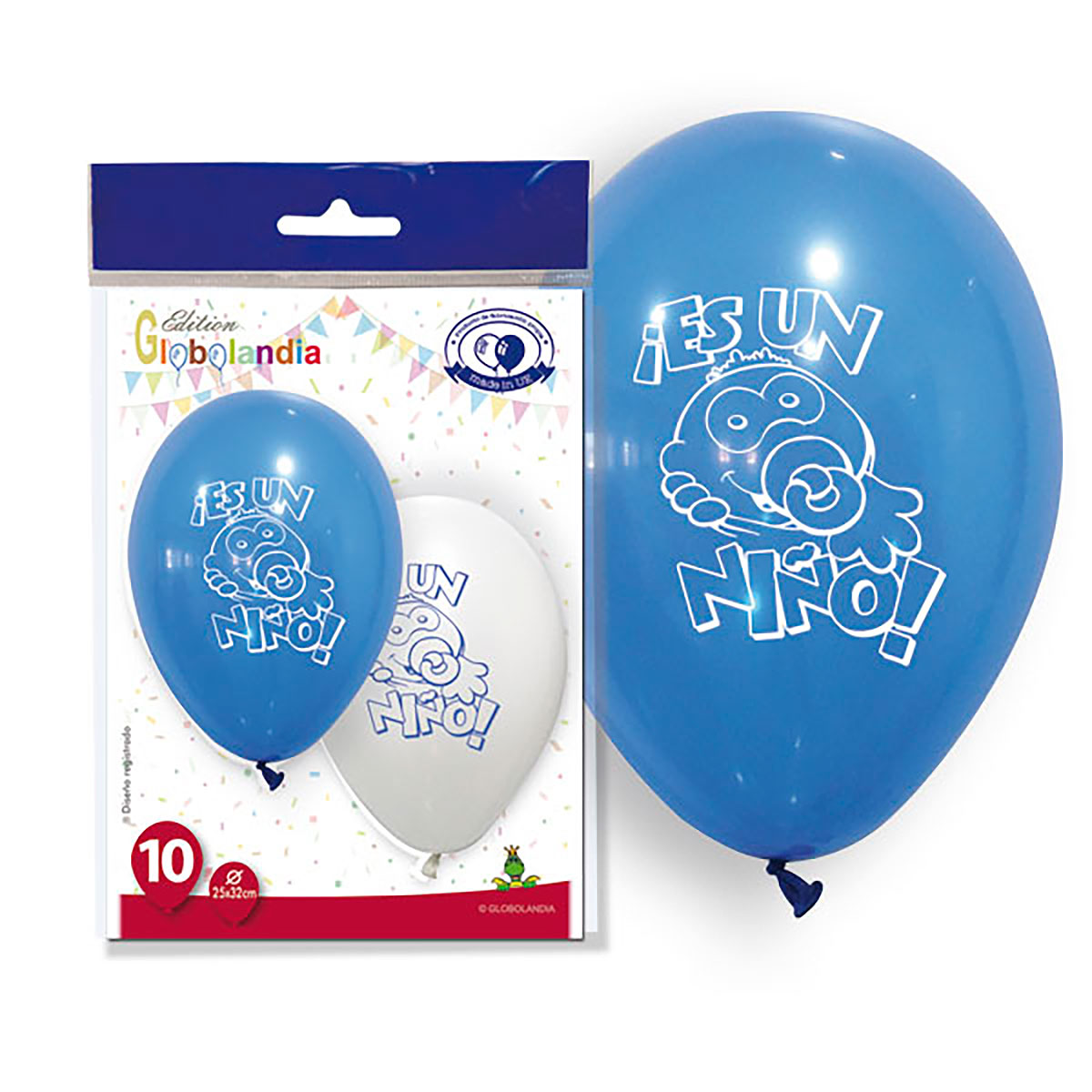 Globos 11" impresos «¡Es un niño!» pastel – bolsa de 10