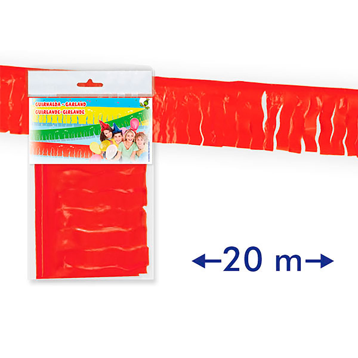 Guirnalda de flecos de plástico roja 20 m