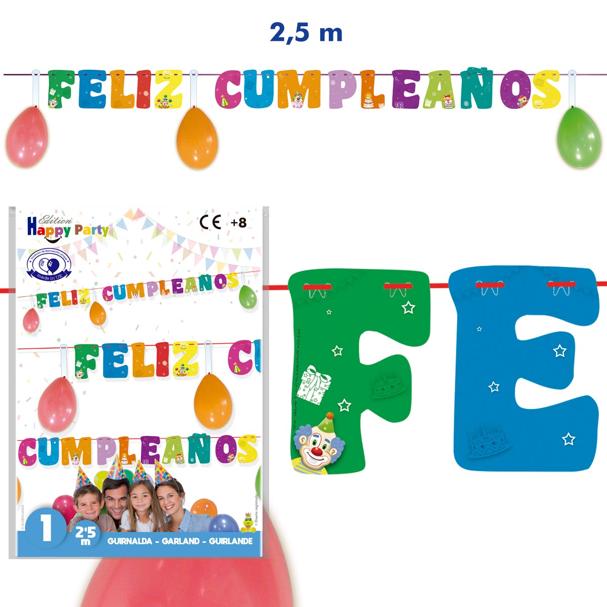 Guirnalda Feliz Cumpleaños con Globos