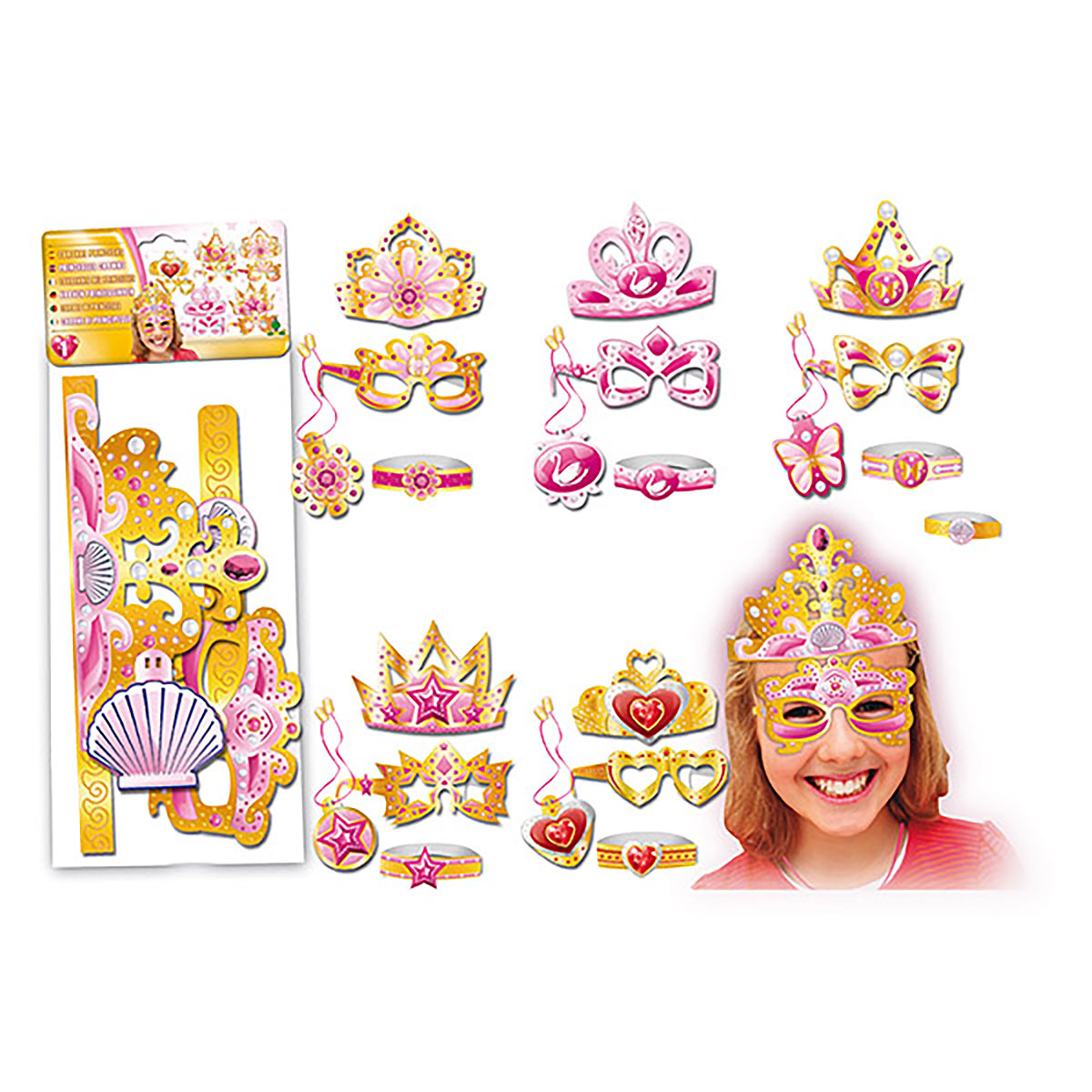Set de Coronas y Antifaces de Princesa