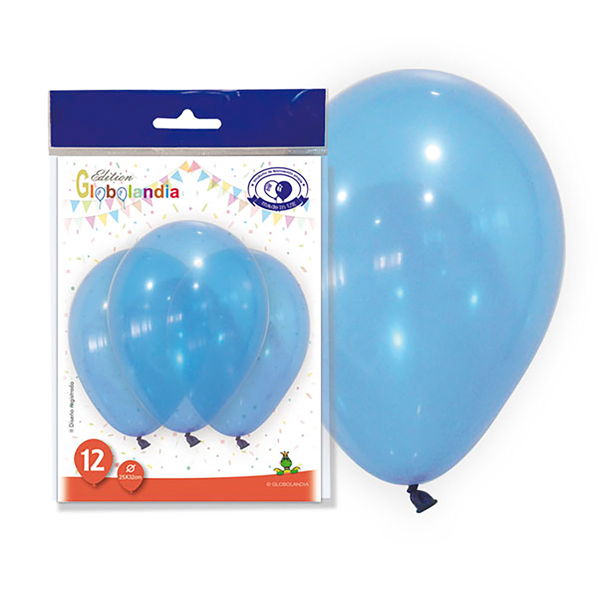 Globos Látex Cristal Azul 11 Pulgadas Gama GC