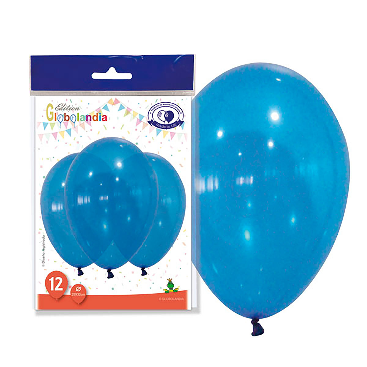 Globo de Látex Cristal Azul 11 Pulgadas