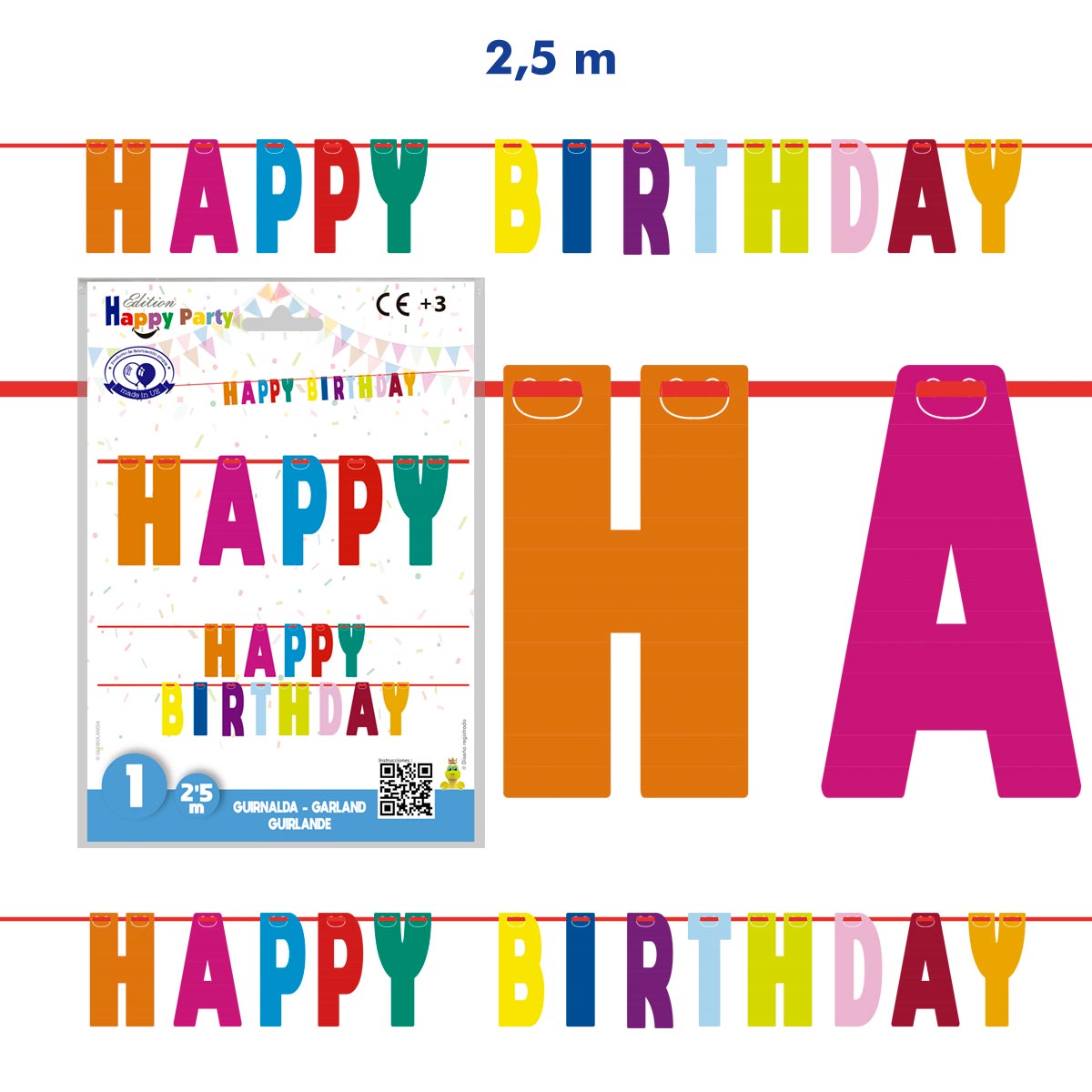 Guirnalda Happy Birthday Fluor