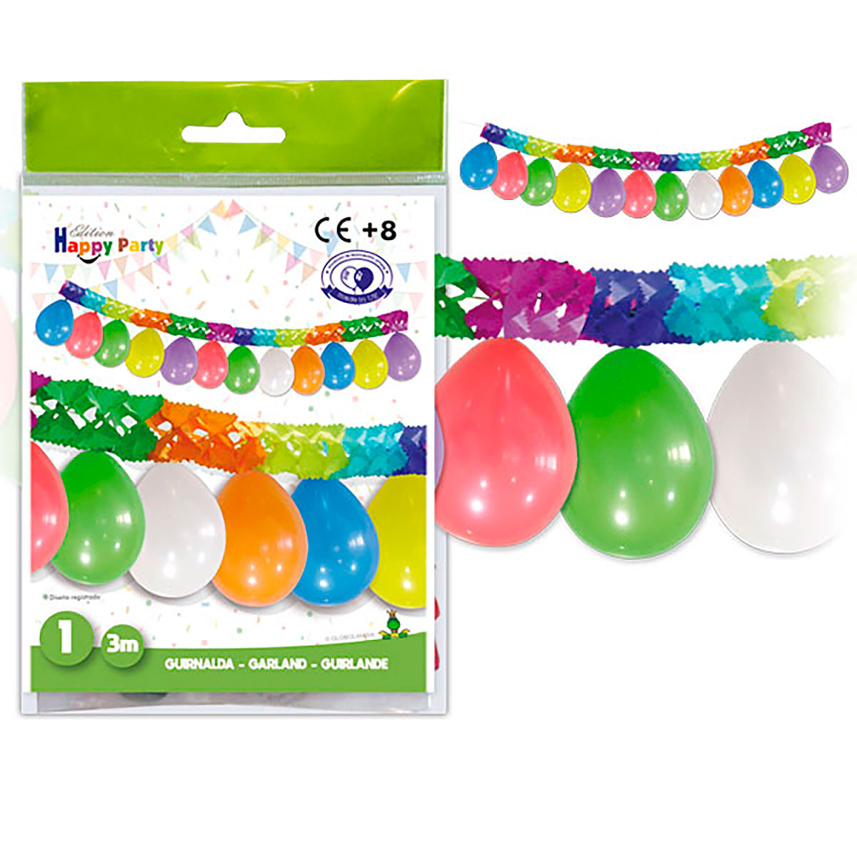 Guirnalda de Papel Acordeón con Globos Mix