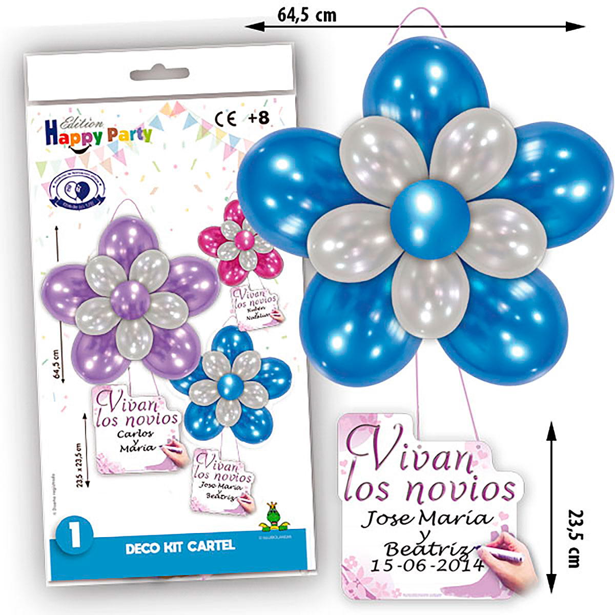 Kit Decorativo Cartel Vivan los Novios