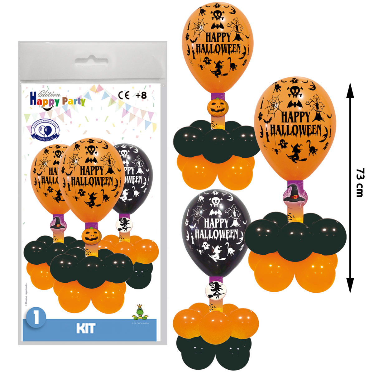Kit Centro Halloween con Globos Estampados