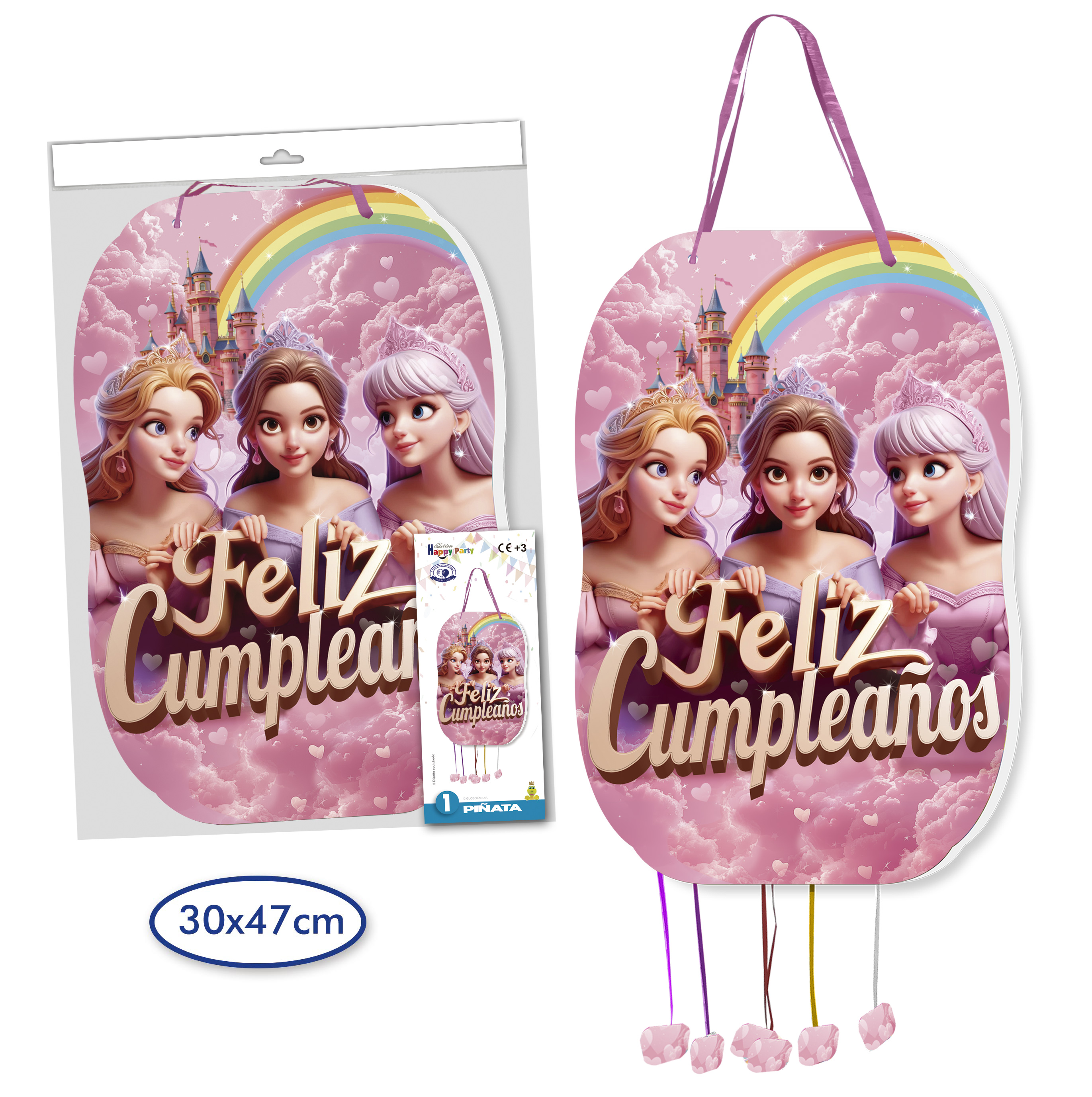 Piñata Princesas Feliz Cumpleaños