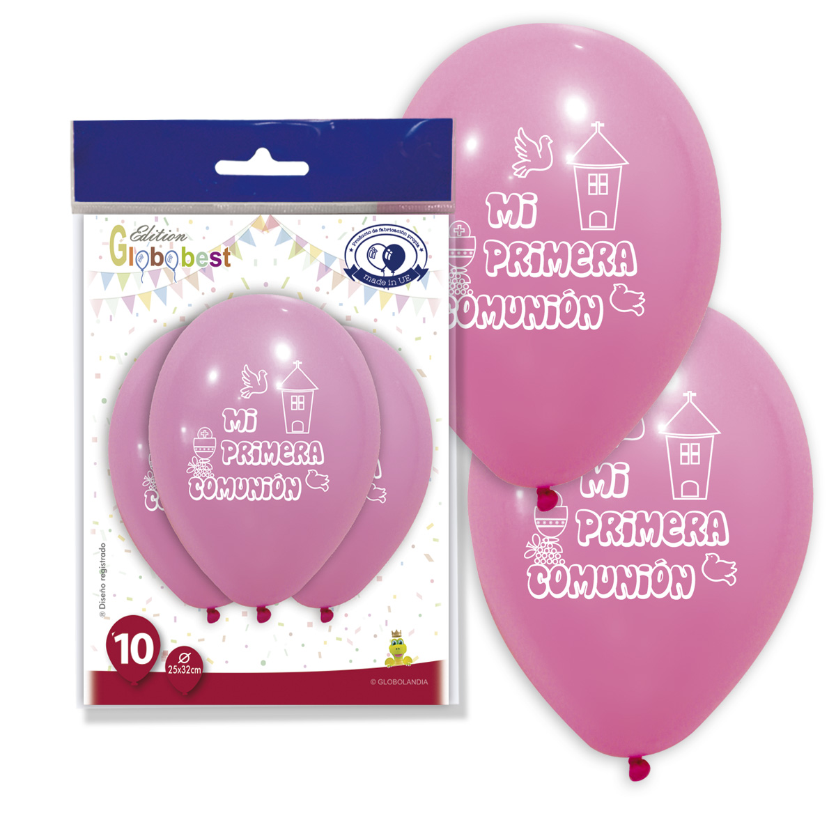 Globos Mi Primera Comunión rosa